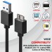 XBLAZE  USB 3.0 A TO MICRO B SUPERSPEED FOR HARD DISK CABLE - SHORT DATA CABLE  