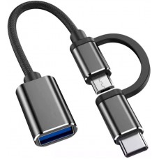 XBLAZE MICRO USB TO TYPE A OTG CABLE TYPE C CONVERTIBLE(2IN1)
